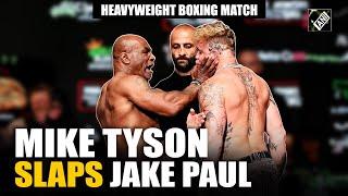 Boxing Legend Mike Tyson returns to the ring after 19 years, slaps Jake Paul at weigh-in