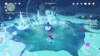 breaking down the ice blocks (Cryo Hypostasis battle)