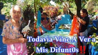 Llego El Dia De Adornar Empezamos Antes De la Lluvia|Mi Abuelita Aun Vino Al Cem3nterio