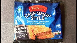 *Ballineen*  BATTERED BURGERS || CHIP SHOP STYLE || £2 || Farmfoods || Food Review