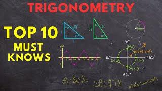 All of TRIGONOMETRY in 36 minutes! (top 10 must knows)