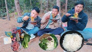 Cooking Buff Keema Noodles in the Jungle | Outdoor Adventure with Friends