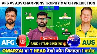 AFG vs AUS ODI Match | AFG vs AUS Fantasy Prediction | Afghanistan vs Australia ODI Dream Team Today