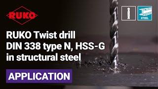 RUKO Twist drill DIN 338 type N, HSS-G in structural steel