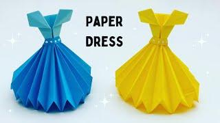 DIY MINI PAPER DRESS / Origami Dress / Paper Craft / Easy kids craft ideas / Paper Craft New