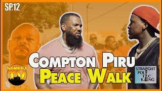 Who was missing at the Piru Walk for peace in Compton? (SP12)