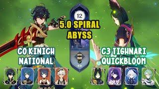 C0 KINICH NATIONAL & C3 TIGHNARI QUICKBLOOM | 5.0 Spiral Abyss - Floor 12 | Genshin Impact