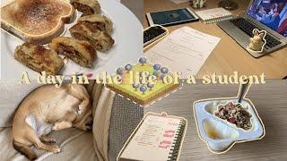 A day in the life of a student  || Study vlog || 7 HR 05 MIN || Food || Korean planner || S1 ||