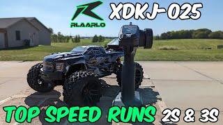 RLAARLO (XDKJ-025) Brushless Truck Top Speed Runs on 2 & 3s | Can it do 45mph?