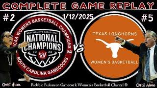 #2 South Carolina Gamecocks Women's Basketball vs #5 Texas Women's Basketball  - 1/12/25 (FULL GAME)