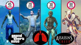 Can Modern Protagonists beat Ancient Protagonist in Lung Capacity? GTA VS Assassin's Creed Games