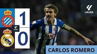 Résumé Espanyol Barcelone vs Real Madrid - Liga 2024-25 (J22) - But de Carlos Romero