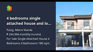 4 bedrooms single attached house and lot for sale in greenwoods pasig city