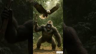 Clash of Sky and Gorilla Strength #gorillapower #animalfight #gorillacooking #wildlifeencounter