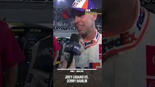 Joey Logano and Denny Hamlin's heated exchange  #NASCAR #Racing