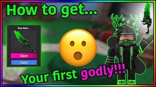 How to get your FIRST GODLY!! | Roblox MM2