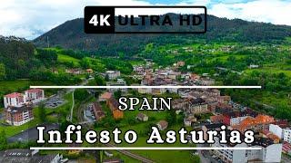 Infiesto Asturias, Spain 4k Drone Footage