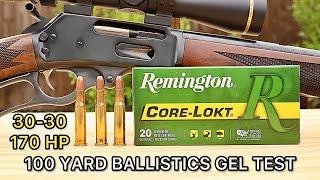 30-30 Winchester Remington Corelokt HP 170gr Ballistics Gel Ammo Test