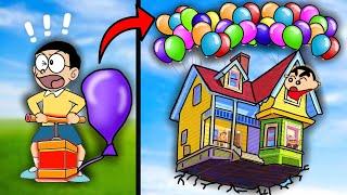 Shinchan Flying House With Balloons