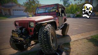 Old School Jeep YJ Build (Part 16) | Stretch Driveshaft, DIY Bumpstops, Shackles & Skid Plate Lift