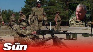 Ukrainian general, Serhiy Nayev, tests ally supplied weapons