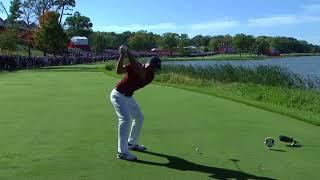 Dustin Johnson Takes an Unreal Line Off the Tee | 2016 Ryder Cup