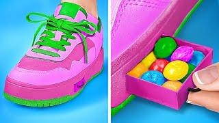 Hide Candies in Shoes! Genius Food Hacks and Funny Tricks by 123 GO!