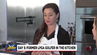Former LPGA golfer Brandi Jackson competes in Southern Staples Showdown
