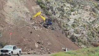 Highway 39 closed due to rock slide