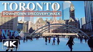 Toronto Downtown Discovery Walks2022 | Financial District City Hall | 4K Travel Tour with City Sound