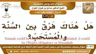 Difference Between Sunnah and Mustahab- Shaykh Saleh al Fawzan