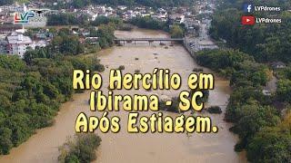 Rio Hercílio em Ibirama Após Estiagem - LVP Drones - Imagens Aéreas - Ibirama - Alto Vale