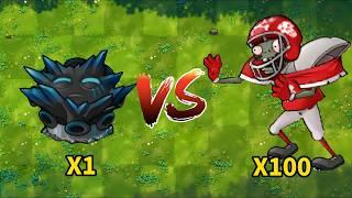 PVZ 1 Fusion Challenge! 1 Enhanced Plant VS 100 Football Zombies - Who Will Win?