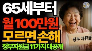 65세부터 받을 수 있는 정부 지원금 완전 정복 모르면 손해보는 숨겨진 혜택 11가지를 대공개 #65세혜택 #기초연금 #노인지원금 #정부지원금 #시니어혜택 #노후준비 #65세이상