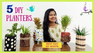 5 DIY Indoor planters Ideas | Creative Plant Pots From Waste Material