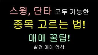 스윙, 단타 종목 고르는 꿀팁! 물려도 스윙으로 살릴 수 있는 자리. 단타, 스캘핑, 스윙 매매 노하우, 기술, 매수 타점, 와이팜, 티에이치엔, 데이타솔루션