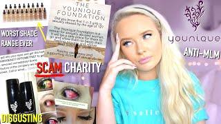 YOUNIQUE MAKEUP MLM SCAM.... SCUMMY CHARITY & BAD MAKEUP