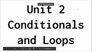 Conditionals and Loops - Overview 2 - AP Computer Science A