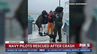 Navy pilots rescued by fishermen after crash in San Diego Bay