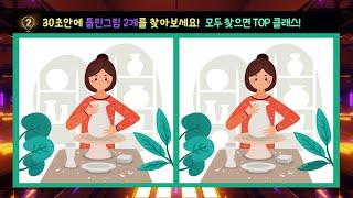 치매예방에 정말 좋은 재밌는 틀린그림찾기! 달라보이는 두 부분을 찾아보세요! (SUB) [두뇌세포활성, 집중력향상, 치매예방, 두뇌발달]