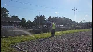 Different camera capture of double deckers topsham fair demolition derby 8-11-24