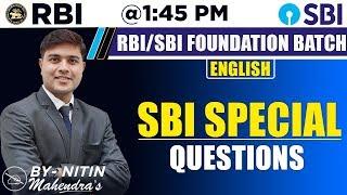 SBI Special Questions | English | By Nitin Mahendras | SBI & RBI Foundation Class | 1:45 pm