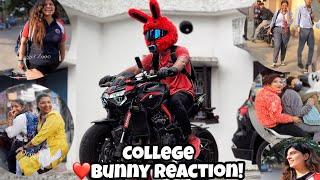 First Day in College with My Kawasaki Z900 | Bunny Helmet Cover | Cute Girl Reaction #z900 #kawasaki