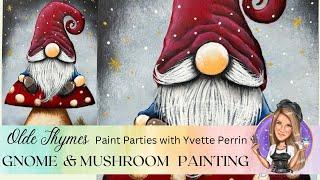 Easy Gnome & Mushroom Painting