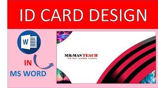 How make ID card in Microsoft word 2019 ||| make stylish ID card in Microsoft word studentidcard