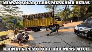 Minyak Solar Terus Mengalir Deras, Kernet & Pemotor Terhempas Jatuh di Sitinjau Lauik