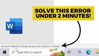 you can't make this change because the selection is locked - Microsoft Office [error solved]