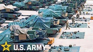 US-Armee. M1A2 Abrams Panzer und gepanzerte Fahrzeuge in der Republik Korea.