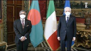 Ambassador Shameem Ahsan presents his credentials to Italian President Mattarella