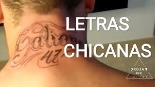 Diseño tatuaje con letras chicanas 